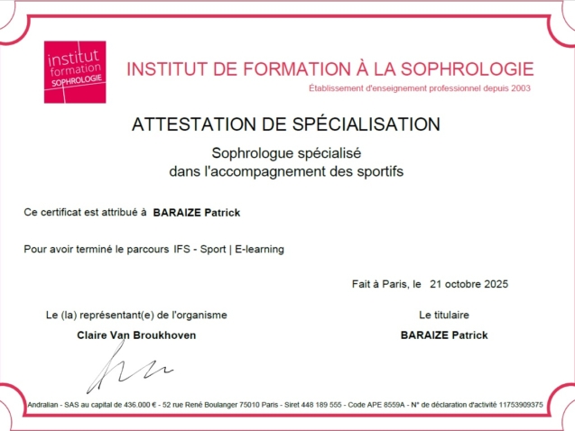 Spécialisation_Accompagnement des SPORTIFS